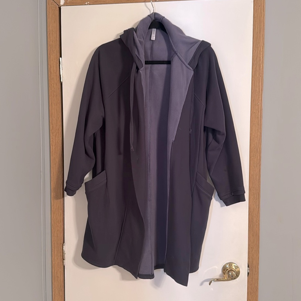 Fabletics Navy Blue Cardigan with Hood